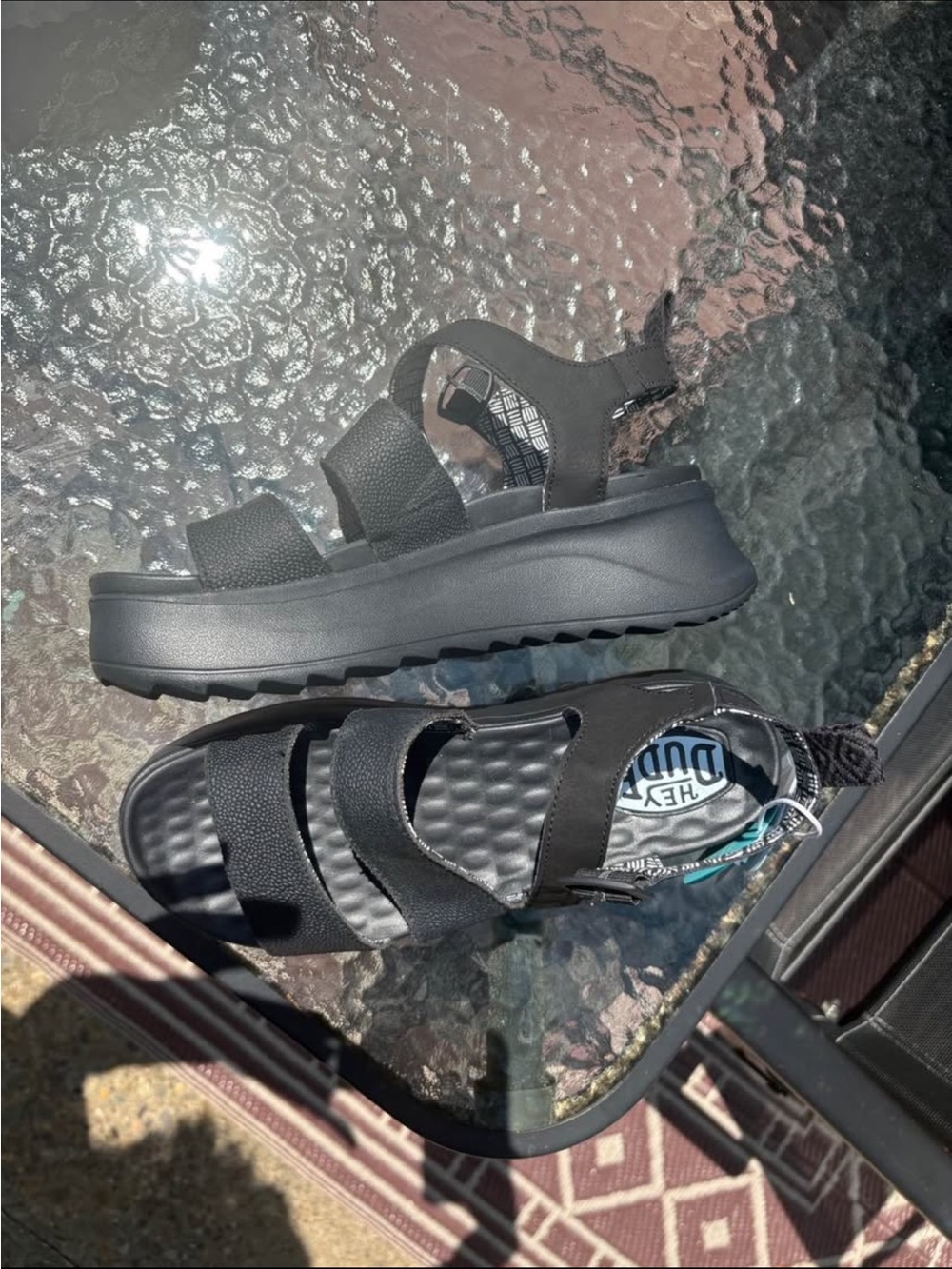 Hey Dude Black Platform Strappy Sandals - Picture 2 of 4